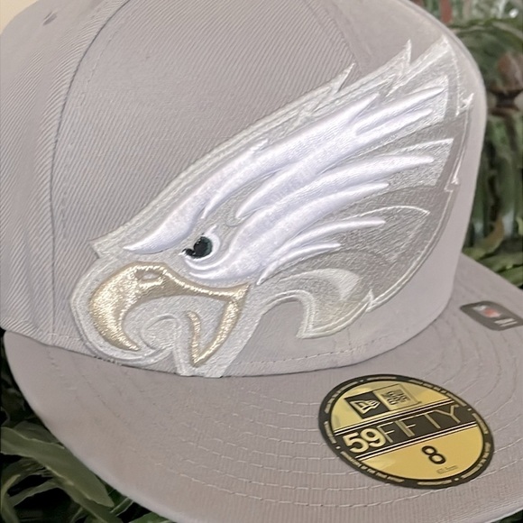 Brand New NEW ERA Philadelphia Eagles Light Gray Hat Embroidered Logo Hat NFL - Picture 6 of 15